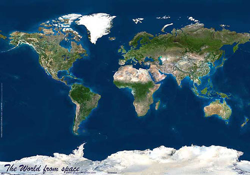Welt Karte von Planet Observer.