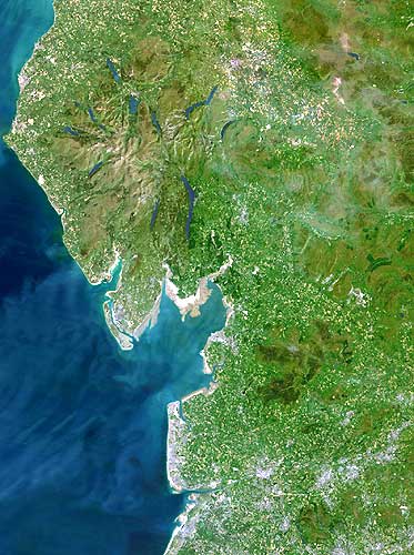 Lake District & Lancashire Map from Planet Observer.