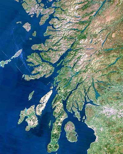 Oban & West Coast Map from Planet Observer.