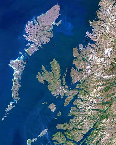 Hebrides & West Coast Map from Planet Observer.