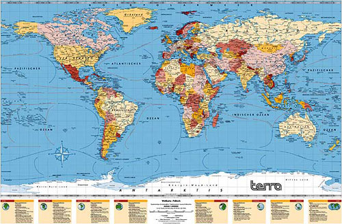 carte géographique du monde détaillée