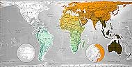 Carte du monde dans les teintes M dans les teintesthe Orange Kaki de Future Mapping Co..