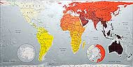 World map in Yellow to Red to Purple from Future Mapping Co..