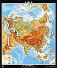 Laminierte Variante mit Holzstben des Artikels: Asien Karte (ref. 5X3012)