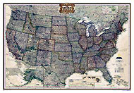 Laminated Variant of item: USA Map “Executive” Serie (ref. 0-7922-3377-8)