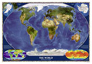 Variante plastifie de l'article: Carte du Monde (Vue Satellite) (rf. 0-7922-9455-6)