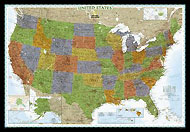 Laminated Variant of item: USA Map “Decorator” Serie (ref. 0-7922-8315-5)