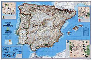 Variante plastifie de l'article: Carte d'Espagne et du Portugal ou pninsule ibrique (rf. 0-7922-8332-5)