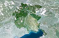 Friuli Venezia Giulia Karte von Planet Observer.