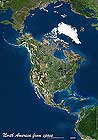 Nord Amerika Karte von Planet Observer.