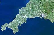 Cornwall Karte von Planet Observer.
