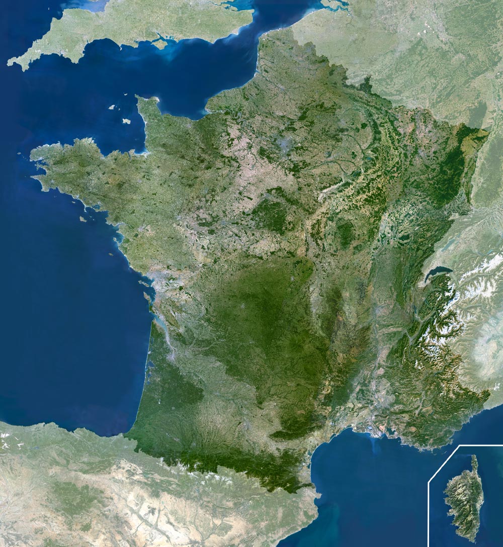 Frankreich Karte Oder Landkarte Frankreich