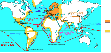 The known world in the 16th century